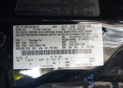 2016 Ford C-Max Energi Sel from USA, damaged, VIN 1FADP5CUXGL113199
